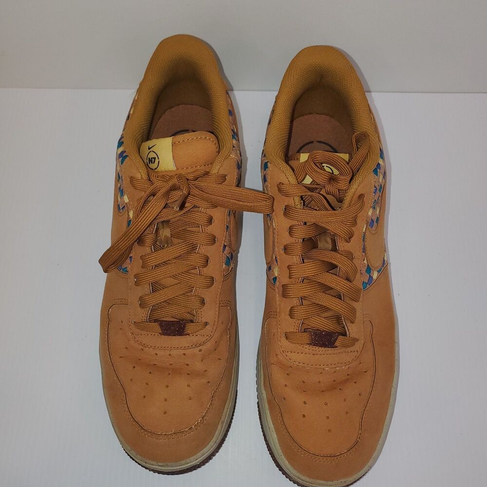 Nike Air Force 1 N7  Woven Tan Multicolor Suede Low Top  Mens 12 - Picture 5 of 8